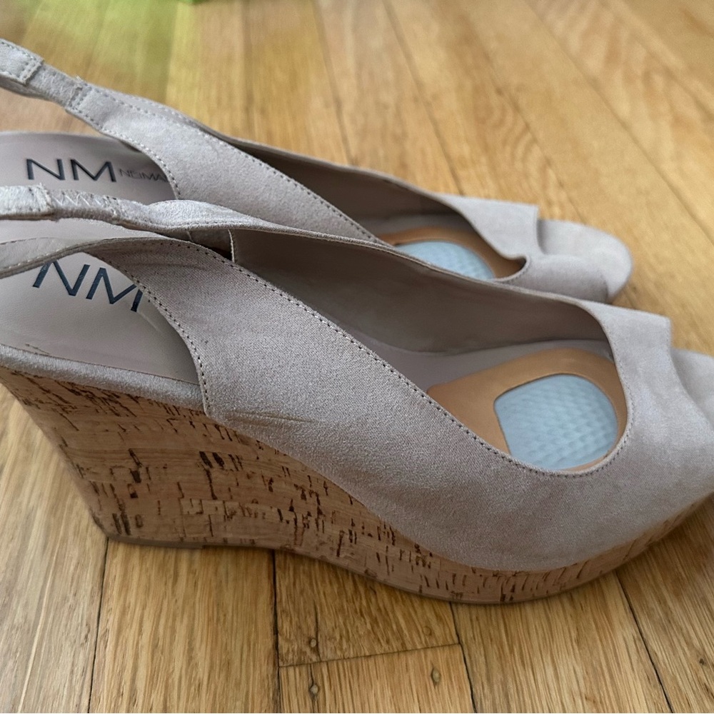 Neiman Marcus Beige Wedge Sandals